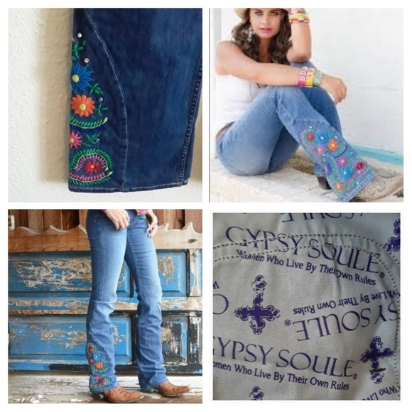 GYPSY SOULE JANIS Jeans with Floral Embroidery - Picture 2 of 8
